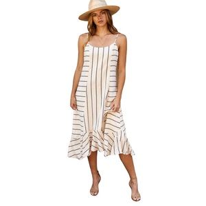 Ellison Stripe Spaghetti Strap Dress M